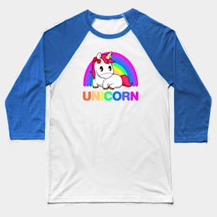 Kawaii Rainbow Unicorn Baseball T-Shirt